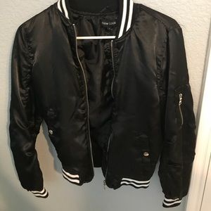 Black bomber jacket. size adult small, $15.
